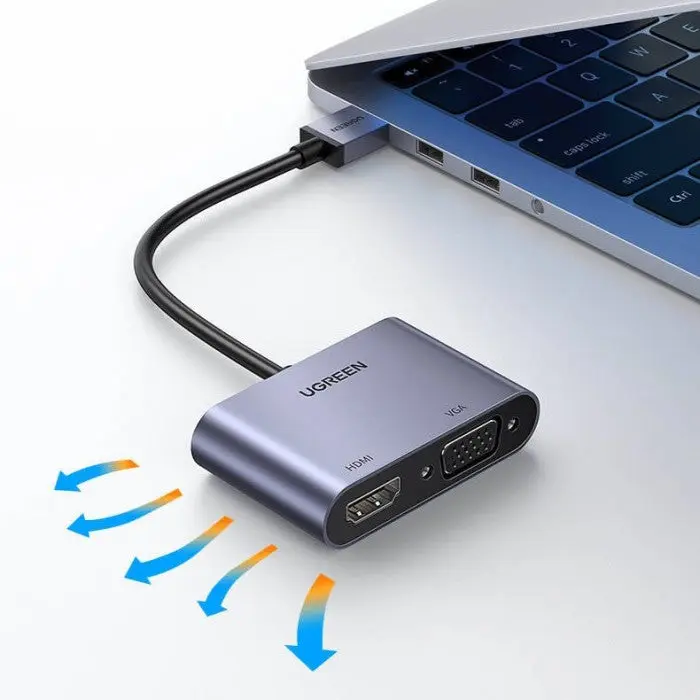 UGREEN USB 3.0 to HDMI VGA Adapter 15cm Aluminum Multiport Converter 1080P HD Video Laptop PC Monitor Projector 20518 - Image 8