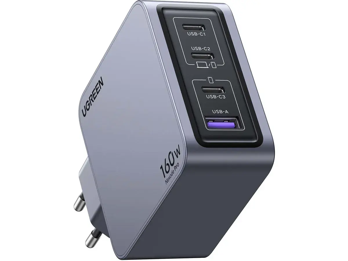 UGREEN Nexode Pro 160W GaN Charger 4-Port Desktop Station 3 USB-C 1 USB-A with Cable MacBook Pro iPhone 15 iPad 25877 - Image 3