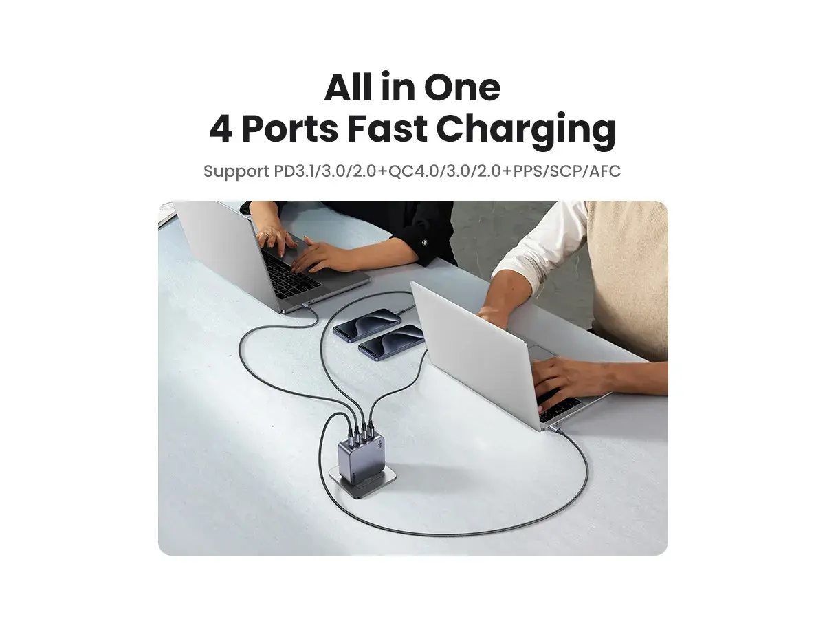 UGREEN Nexode Pro 160W GaN Charger 4-Port Desktop Station 3 USB-C 1 USB-A with Cable MacBook Pro iPhone 15 iPad 25877 - Image 7