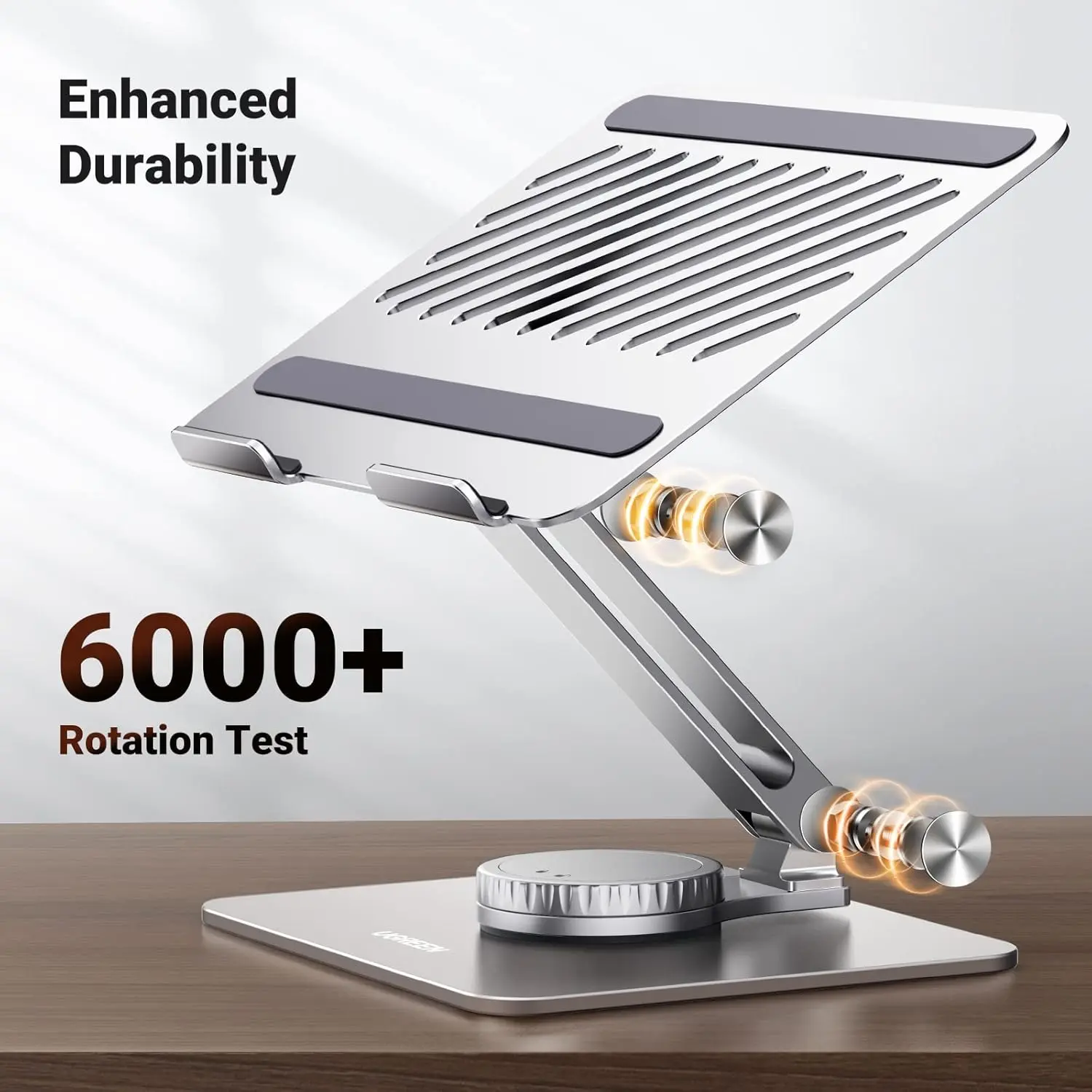 UGREEN 17.3-Inch Swivel Foldable Laptop Stand – Adjustable Height, 360° Rotating Aluminum Desk Stand for MacBook, HP, Dell, Lenovo & All Laptops (90849) - Image 5