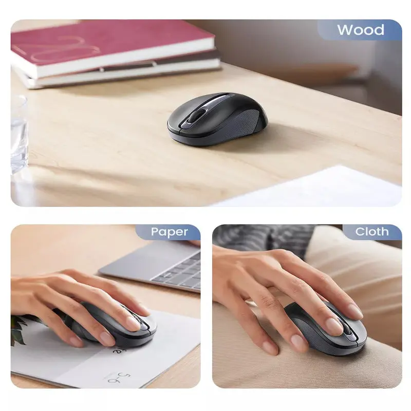 UGREEN 2.4G Silent Wireless Optical Mouse Metal Scroll USB Receiver 2400 DPI PC Laptop Computer Chromebook MacBook (90371) - Image 6
