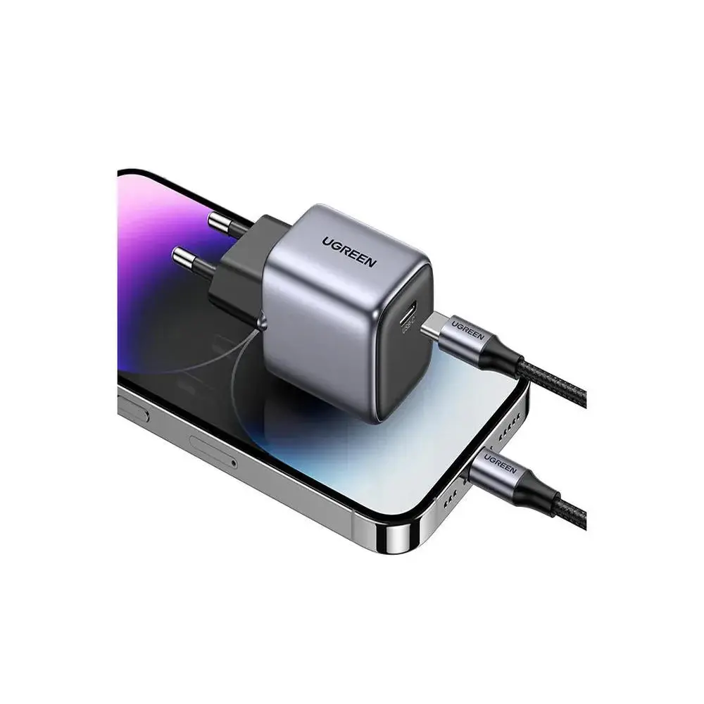 UGREEN 20W Nexode PD USB C GaN Mini Wall Charger Smartphone iPhone Fast Charging Compact Power Delivery Adapter (90664/EU) - Image 4