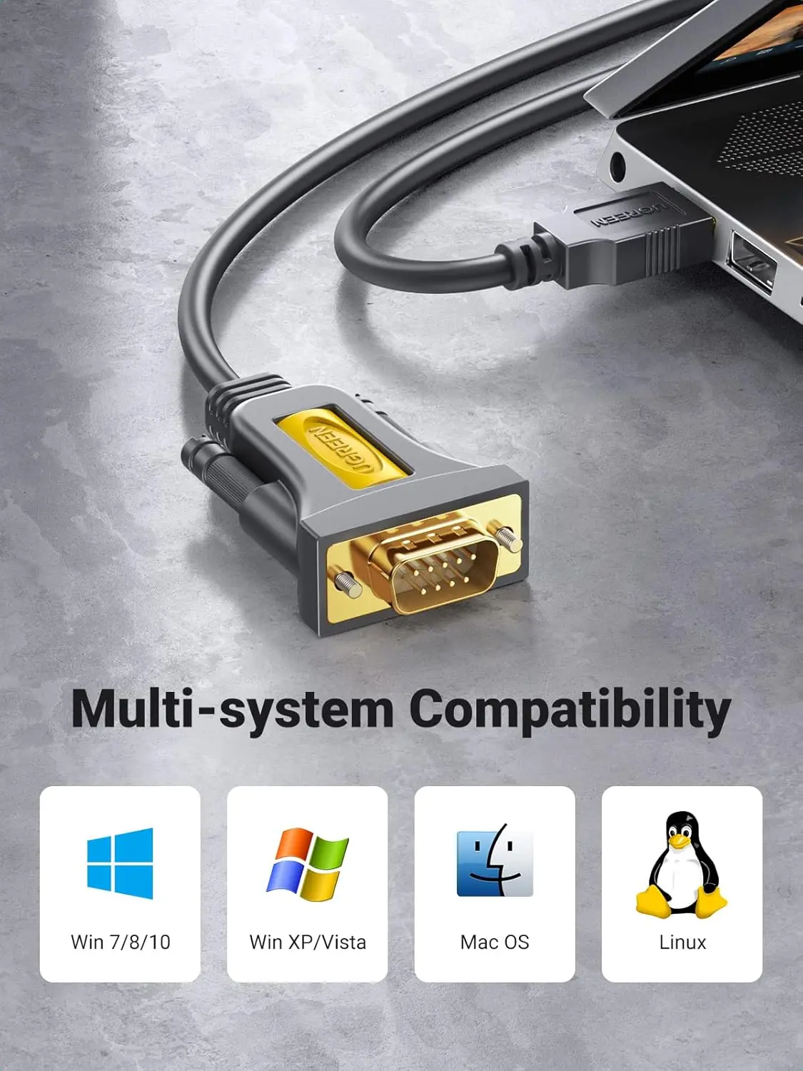 UGREEN USB to RS232 Adapter Cable 2M PL2303 Chipset DB9 Male Serial Converter PC Laptop Router CNC GPS (20222) - Image 4