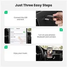 UGREEN Bluetooth 5.3 Car AUX Receiver 3.5mm Wireless Audio Adapter Hands-Free Calling HiFi Music Streaming (70601) - Image 7