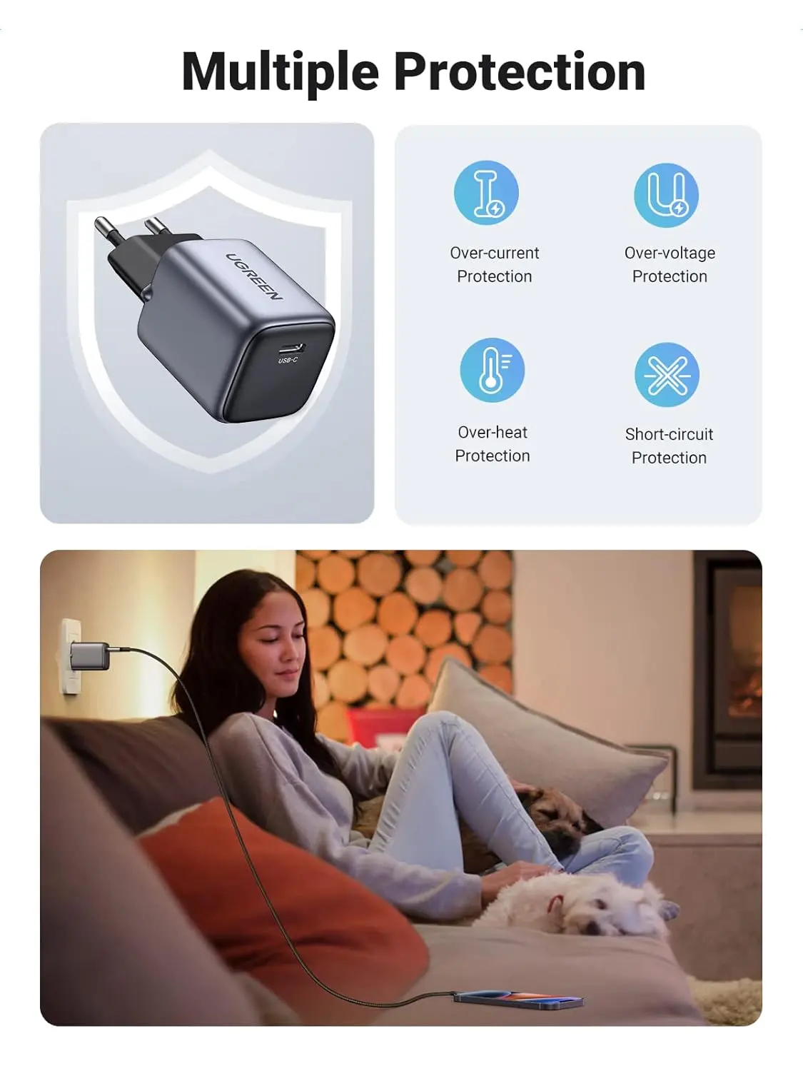 UGREEN Nexode 30W Mini GaN USB-C Charger Compact Fast Wall Charger Power Delivery Foldable iPhone 15 14 iPad Galaxy (90666/EU) - Image 7