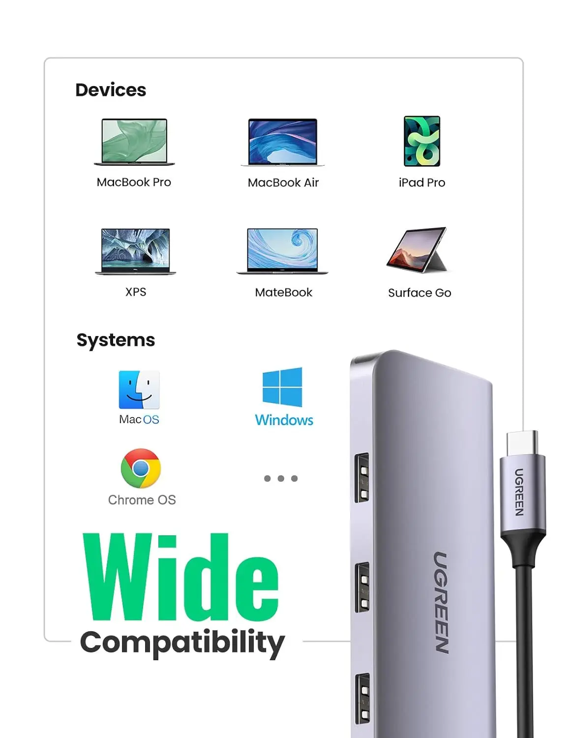 UGREEN 9-in-1 USB Type C Docking Station 4K HDMI VGA Gigabit Ethernet PD Charging 3 USB 3.0 SD Card MacBook Dell XPS (40873) - Image 5