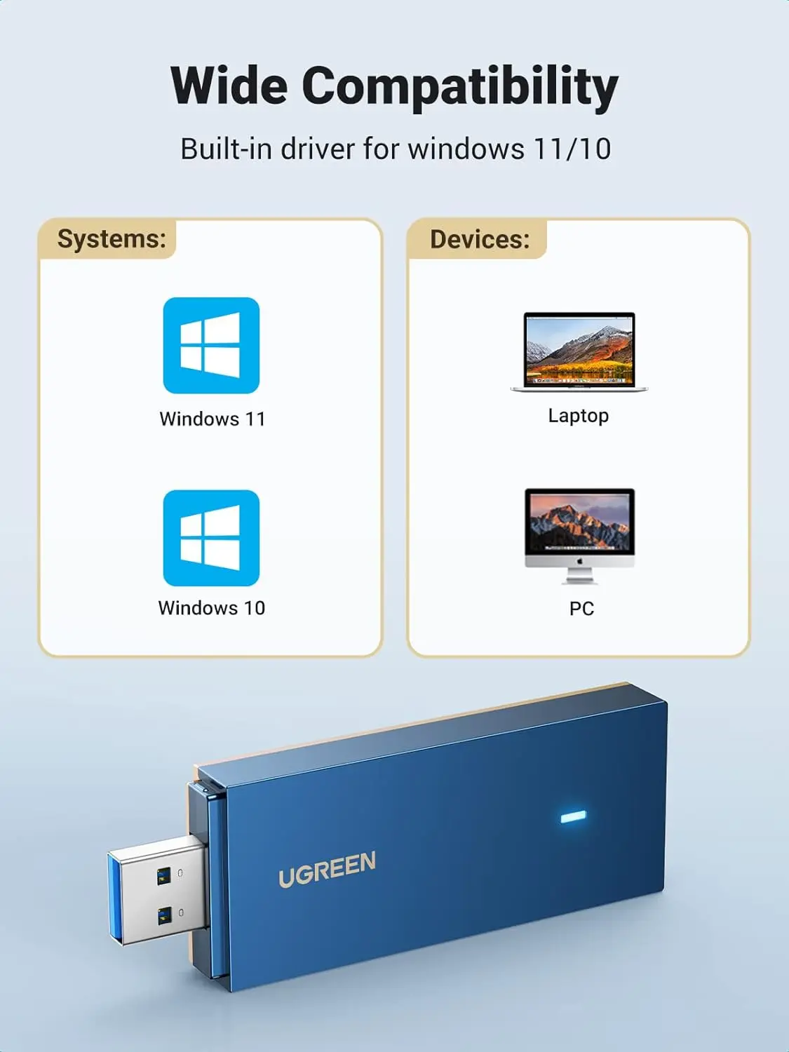 UGREEN AX1800 WiFi 6 USB 3.0 Adapter Dual Band 5G 2.4G Network Dongle 802.11AX PC Laptop Windows 10 11 90340 - Image 8