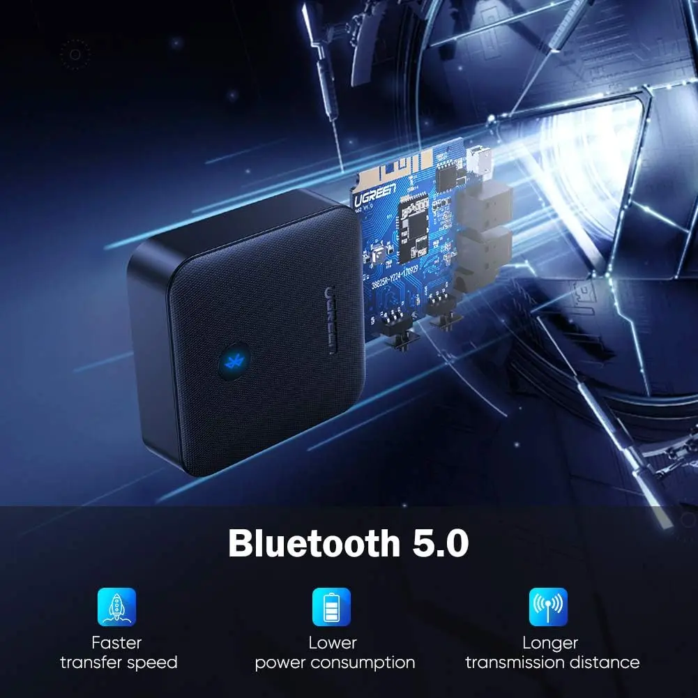 UGREEN Bluetooth 5.0 Transmitter Receiver 2-in-1 aptX Low Latency Wireless Audio Adapter TV Car AUX Optical USB 70158 - Image 5