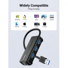 UGREEN USB Ethernet Adapter Gigabit 1000Mbps RJ45 Network 3-Port USB 3.0 Hub Laptop PC MacBook Windows Linux Wired Internet 20265 - Image 5