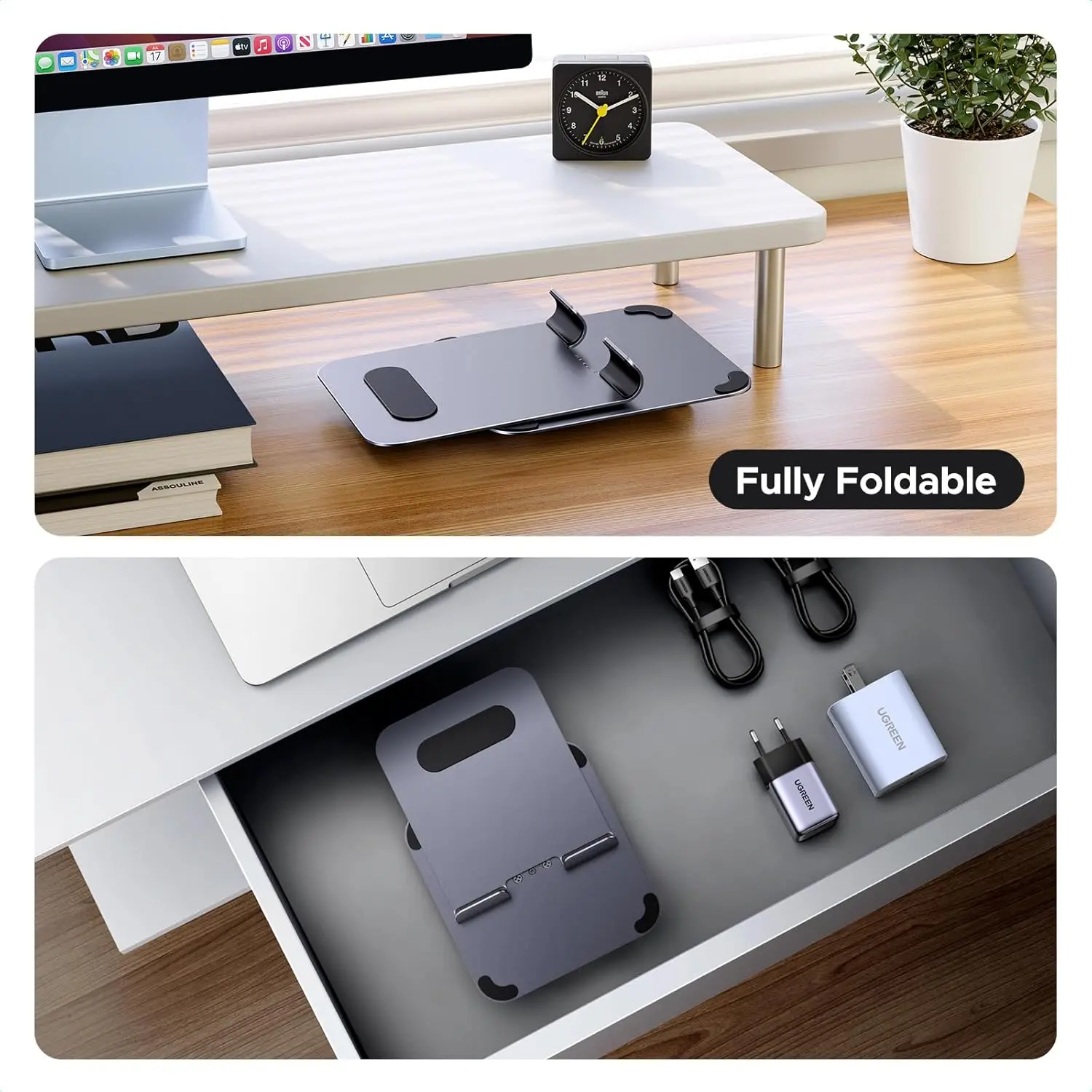 UGREEN Tablet Stand Holder Desk 360° Rotating Aluminum Adjustable Multi-Angle Home Office iPad Pro Air Mini 13 12.9 11 (45860) - Image 7