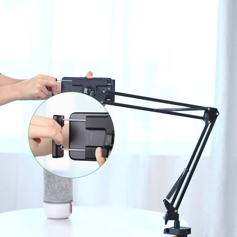 UGREEN Universal Tablet & Phone Holder 360° Rotating with Folding Long Arm – Adjustable 180° Arms, Desk & Bed Clamp (Fits 4"–12.9") (50394) - Image 11