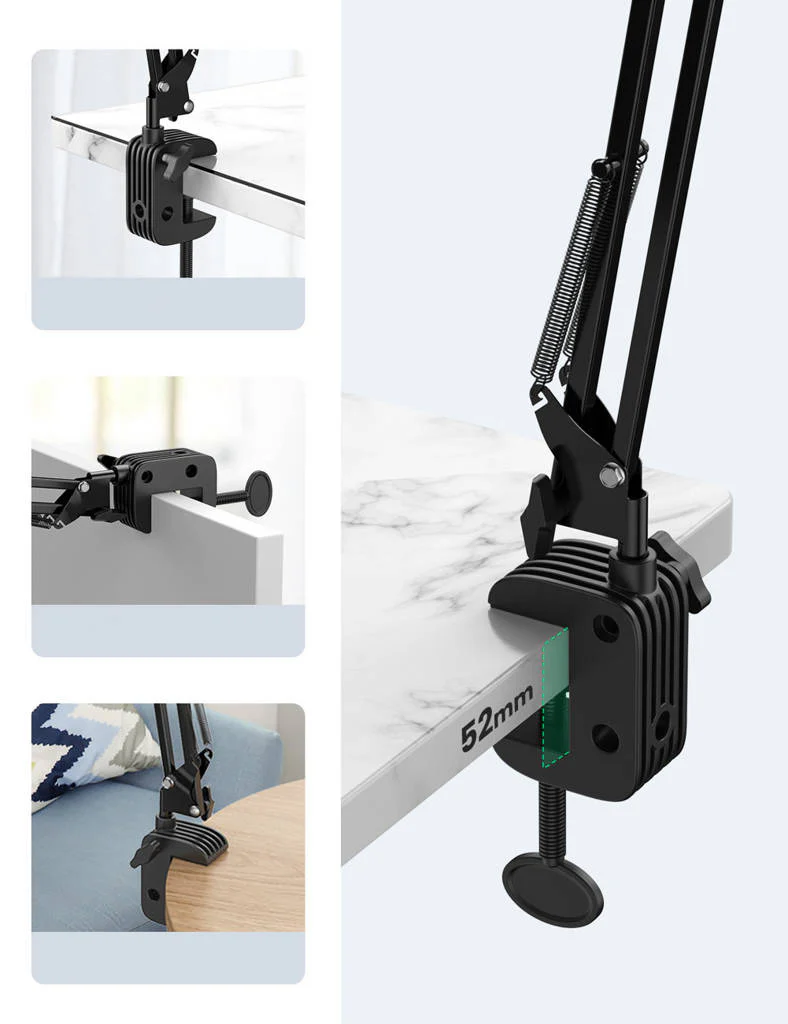 UGREEN Universal Tablet & Phone Holder 360° Rotating with Folding Long Arm – Adjustable 180° Arms, Desk & Bed Clamp (Fits 4"–12.9") (50394) - Image 17