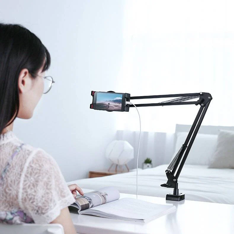 UGREEN Universal Tablet & Phone Holder 360° Rotating with Folding Long Arm – Adjustable 180° Arms, Desk & Bed Clamp (Fits 4"–12.9") (50394) - Image 5