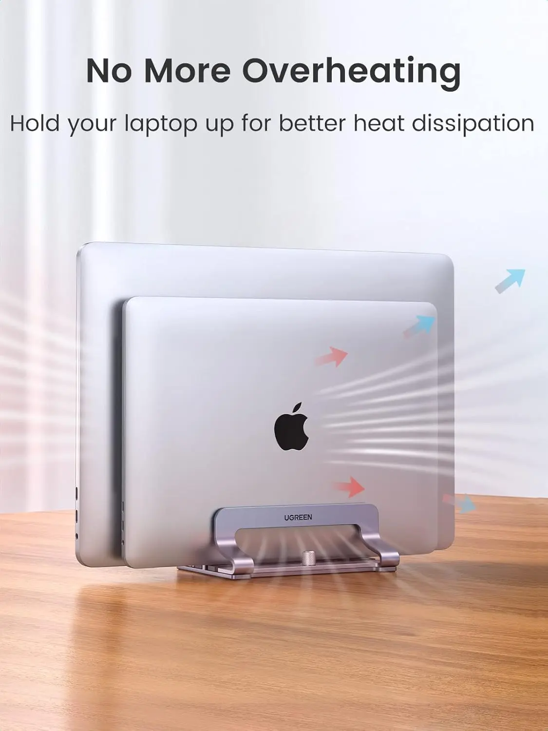 UGREEN Vertical Laptop Stand Dual Slot Adjustable Dock Aluminum Desktop Stand MacBook Air Pro Surface LG Gram Lenovo (60643) - Image 5