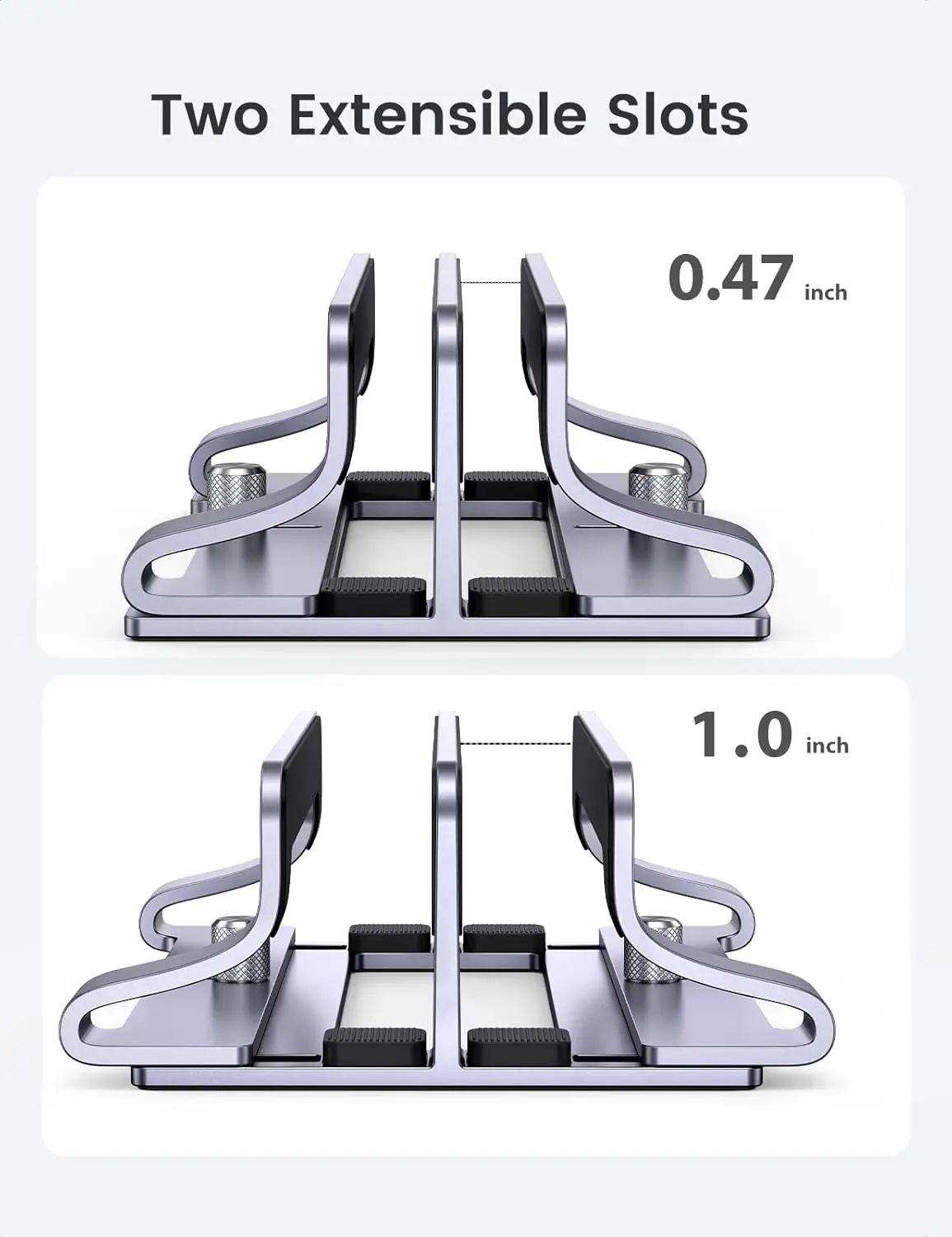 UGREEN Vertical Laptop Stand Dual Slot Adjustable Dock Aluminum Desktop Stand MacBook Air Pro Surface LG Gram Lenovo (60643) - Image 9